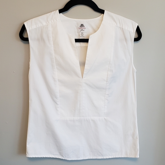 Thomas Mason for J. Crew White Sleeveless Blouse - Picture 2 of 4